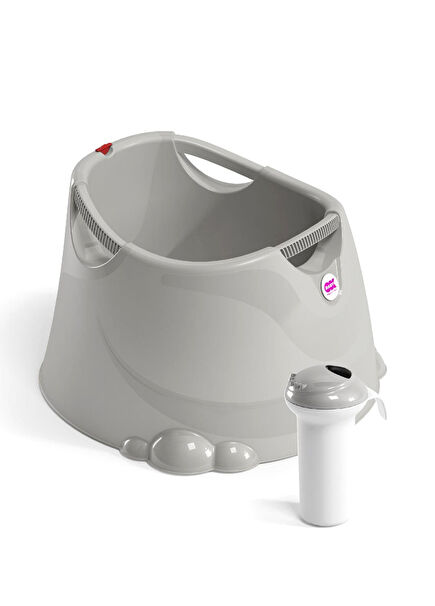 Light Gray Opla Bathtub and Splash Shower 2-Piece Baby Bath Set