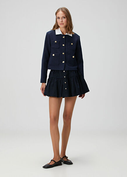 Jolina Navy Blue Mini Skirt