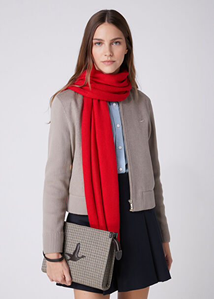 Beige Wool Knit Bomber Jacket