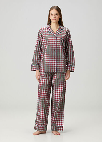 Kırmızı Ekoseli Pijama Takımı