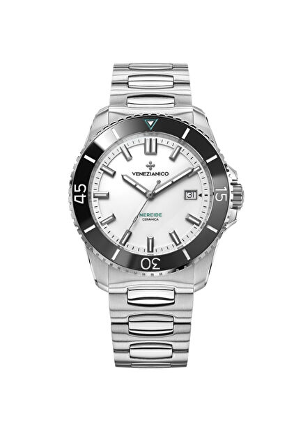 4521531C Nereide Ceramika Kurmalı Otomatik Beyaz Çelik Erkek Kol Saati