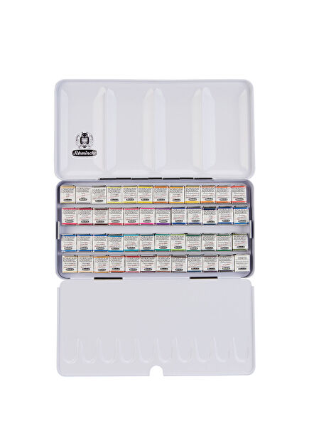 Horadam Aquarell Metal Kutu Artist 48'li Yarım Tablet Sulu Boya Seti 