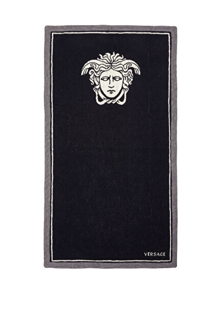 Brown White Medusa Jacquard Beach Towel