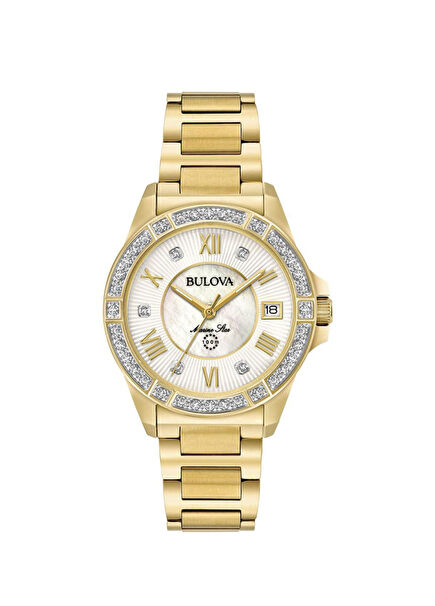 Marine Star 98R235 Gold Color Steel Women's Wristwatch