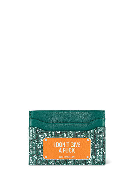 Yeşil Patchli Erkek Deri Kartlık