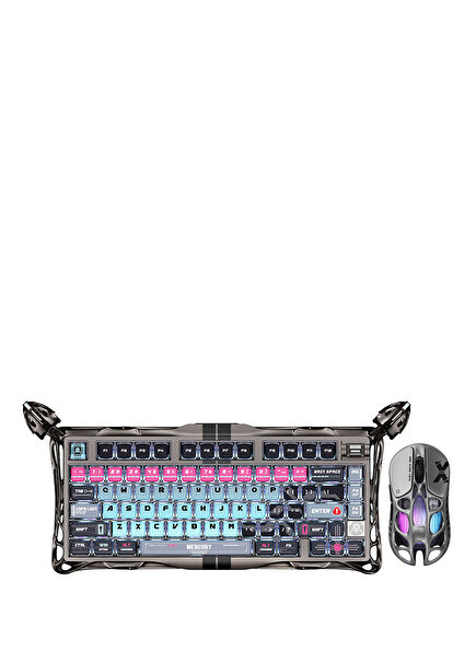 Mercury V75 Pro Hall Effect Rapid Trigger Gri 8.000 Hz Kablolu Manyetik Klavye + XPro 32.000 DPI RGB Kablosuz Mouse Oyuncu Seti