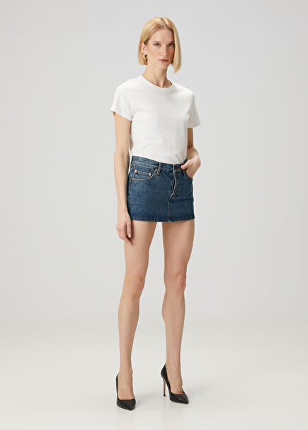 Mavi Mini Denim Etek