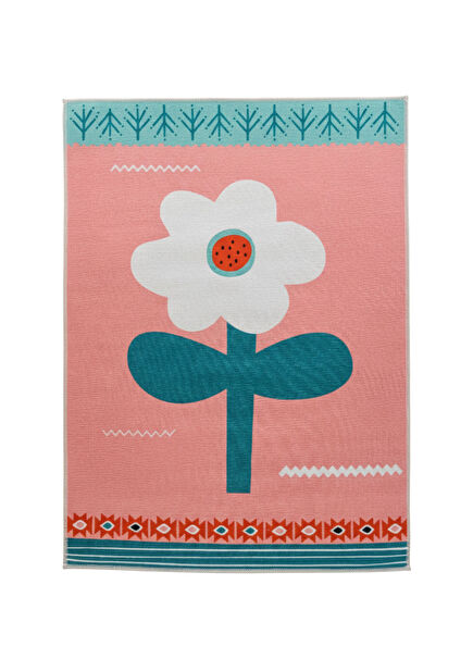 Big Flower Blossom Washable Children's Room Carpet 120 x 160 cm