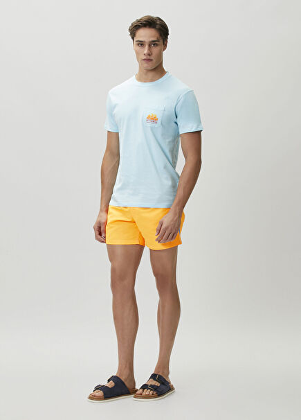 Orange Waist Corded Shorts
