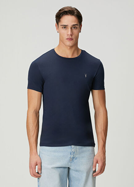 Slim Fit Tonic Navy Blue Organic Cotton T-Shirt