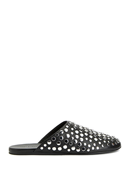 Black Women's Leather Slippers