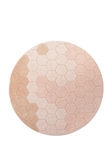 Round Honeycomb Rose Çocuk Odası Halısı  140 cm
