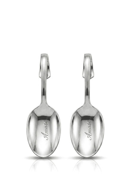 Wave Silver Plated Hook Wave Spoon 2 Pcs Tasting Spoon