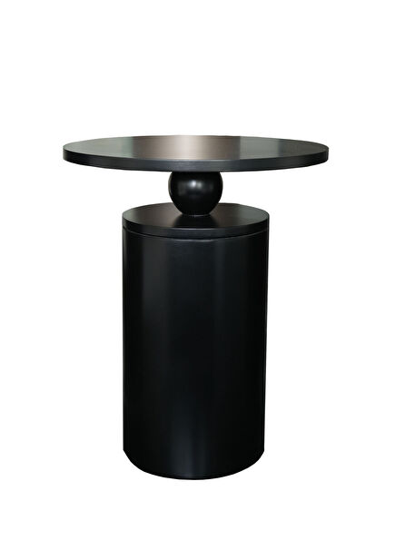 Tin Derin Siyah Ahşap Yan Sehpa