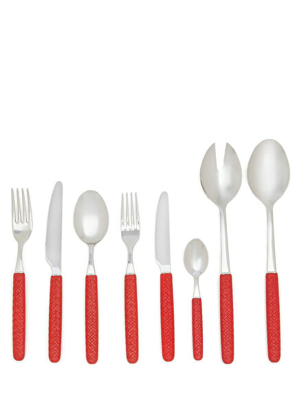 Intreccio Rosso 74 Parça Çatal Bıçak Kaşık Seti