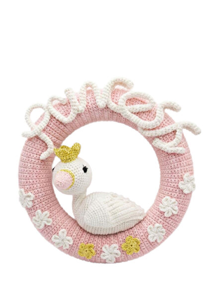 Cuddly Pink Amigurumis Swan Children's Room Door and Wall Decoration