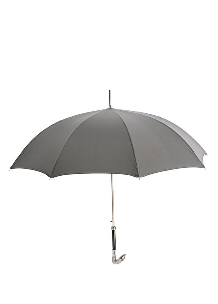 Gri Metal Saplı Otomatik Şemsiye