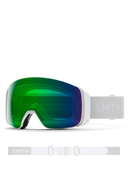 4D MAG White ChromaPop Everyday Green Goggle +Bonus Lens UnisexSki Goggles