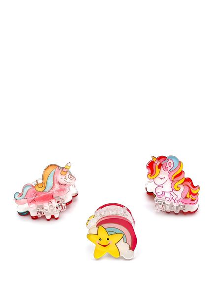 Star Unicorn Girl's 3-Piece Mini Figure Clasp Set