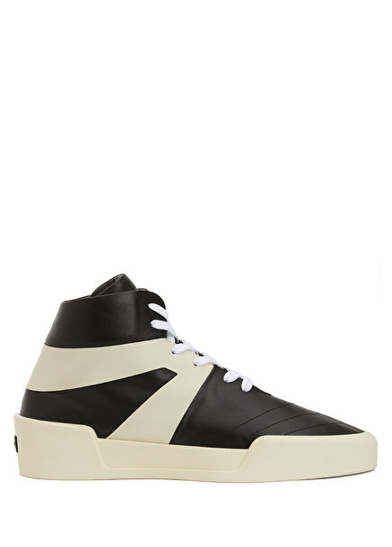 Siyah Beyaz Erkek Deri Sneaker