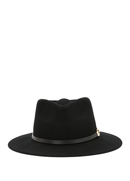 Black Band Detail Women's Wool Hat
