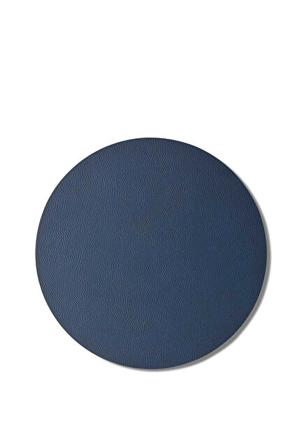 Cobalt Round Leather Placemat