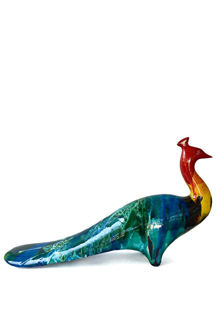 Oversized Peacock Ceramic Object
