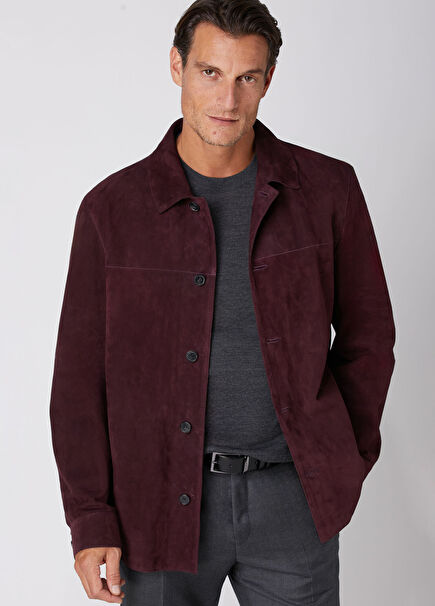 Burgundy Suede Shirt