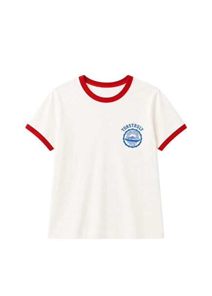 Island Team Vanilla Baskılı Kısa Kollu Kadın T-shirt