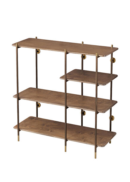 Çelen Walnut Solid Wood Bookshelf 96 cm