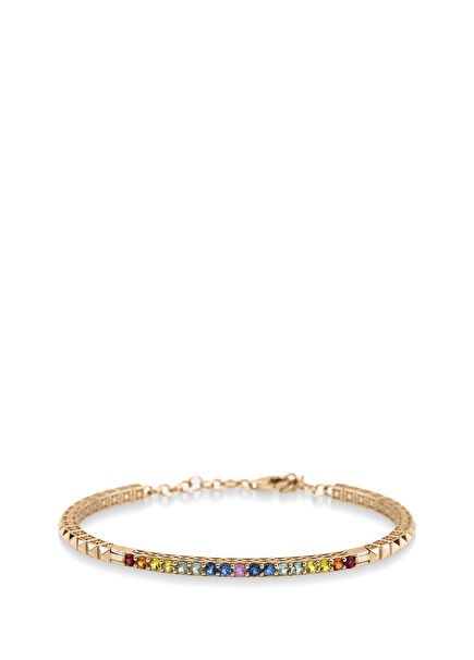 Yuse Renkli Safiri 14 Ayar Rose Altın Kadın Bileklik