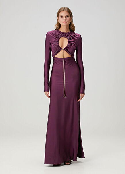 Plum Maxi Evening Dress
