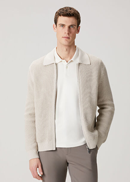 Gary Krem Triko Hırka