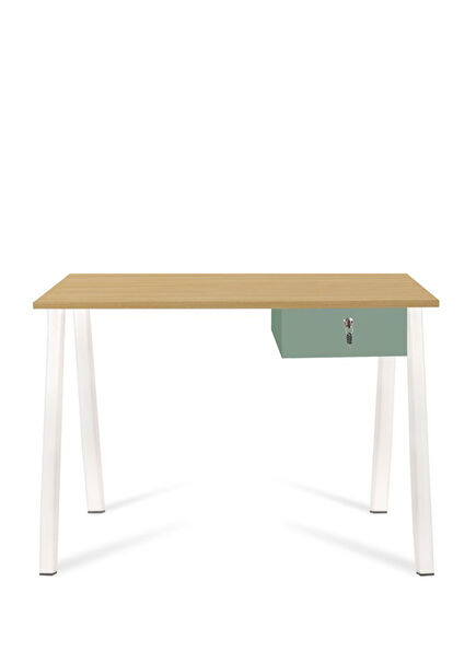 Alfa Naturel Meşe Yeşil Lake Ahşap Çalışma Masası