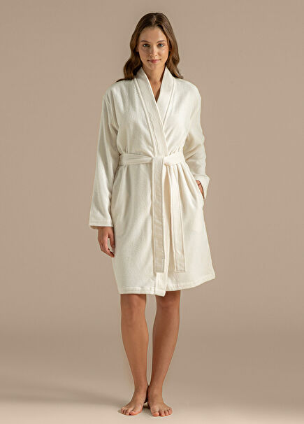 Lycian Ecru Bamboo Cotton Women's Bathrobe