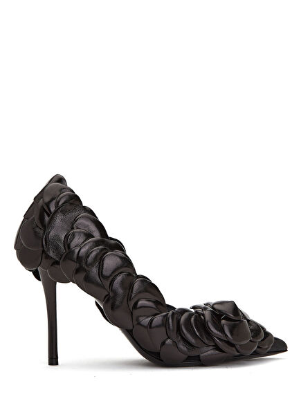 Siyah Deri Stiletto