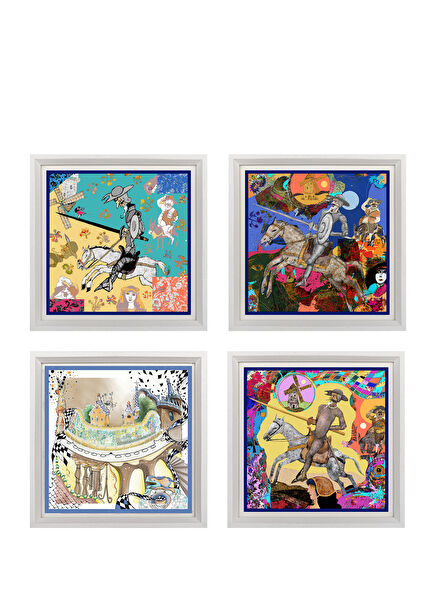 Don Quijote's Dream İpek 4'lü Tablo Seti