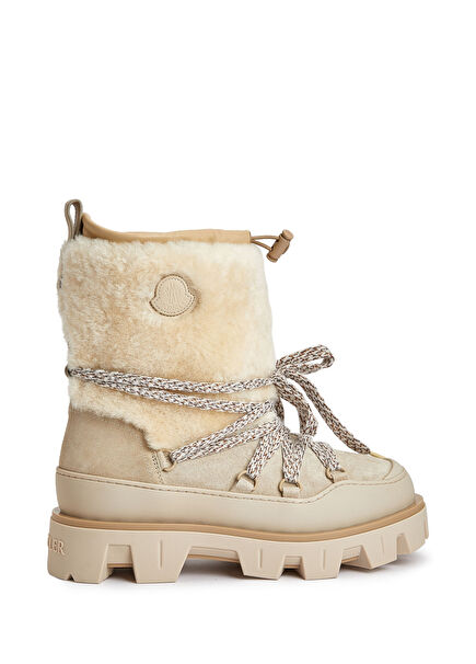 Peak Apres Bej Kadın Deri Kar Botu