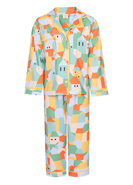 Orange Unisex Kids Organic Cotton Pajama Set