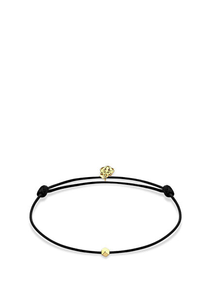 Tiger Charm Black 14K Gold Unisex Rope Bracelet