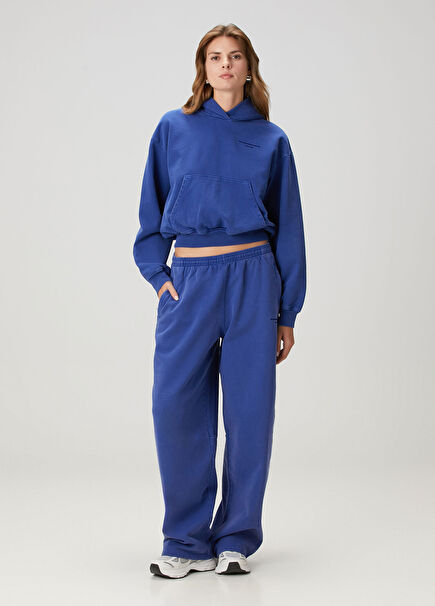 Blue Wide Leg Sweatpants