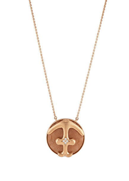 Sagittarius Yay Burcu Pırlanta Taşlı 14 Ayar Altın Kadın Kolye