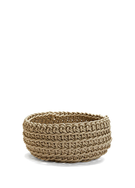 Classico Ekru El Yapımı Tığ İşi Sepet