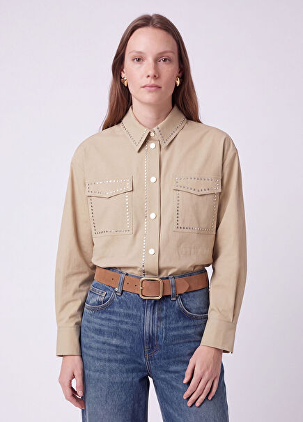 Beige Shirt Jacket