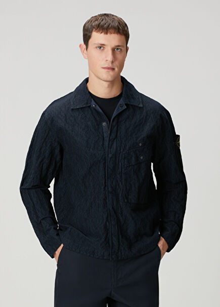 Lacivert Kadife Dış Gömlek