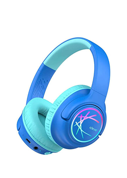 BTH18 LED Işıklı Mavi Unisex Çocuk Kulak Üstü Bluetooth Kulaklık