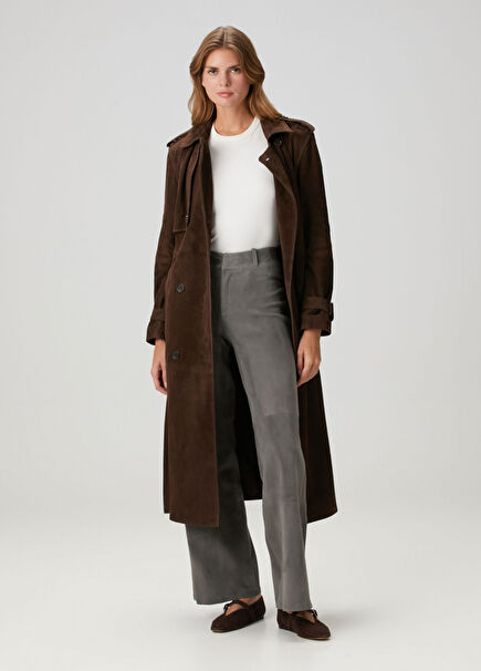 Marina Grey Leather Pants