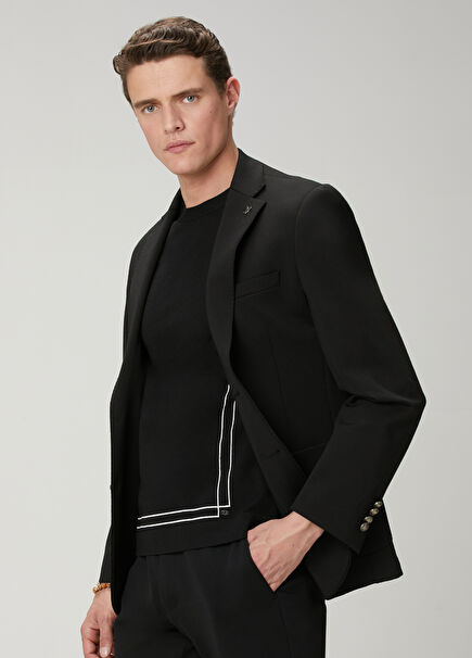 Black Knitted Blazer