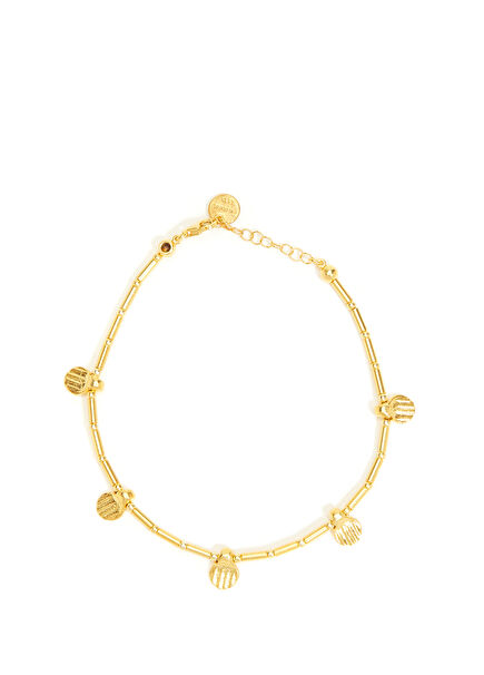 Vine Leaf Solid Gold Plated Silver Bracelet