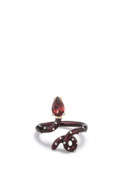 Baby Vine Brown Women's Silver Ring